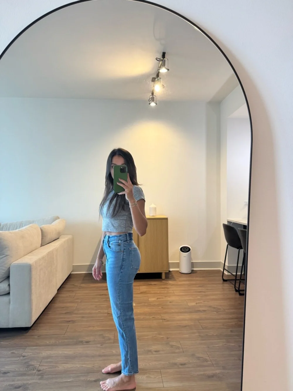 Abercrombie & Fitch High-Rise Light Blue Mom Jeans - Picture 3 of 5